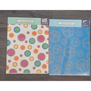 Pair of 15" x 11" Christmas Tree Shops Laptop Stickers (Polka Dot & Peace Signs)
